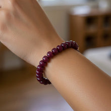 Natural Ruby Bracelet | Smooth 9–10mm Rondelle Beads 26 Pcs 197 Carats | Crimson Red VVS Clarity | Stretchable Unisex