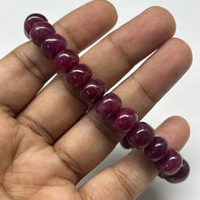 Natural Ruby Bracelet | Smooth 9–10mm Rondelle Beads 26 Pcs 197 Carats | Crimson Red VVS Clarity | Stretchable Unisex