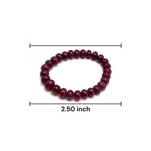 Natural Ruby Bracelet | Smooth 9-10mm Rondelle Gemstone Beads | 27 Pcs 158.85 Carats | Rich Burgundy Red VVS Clarity