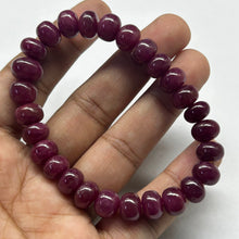 Natural Ruby Bracelet | Smooth 9-10mm Rondelle Gemstone Beads | 27 Pcs 158.85 Carats | Rich Burgundy Red VVS Clarity
