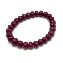 Natural Ruby Bracelet | Smooth 9-10mm Rondelle Gemstone Beads | 27 Pcs 158.85 Carats | Rich Burgundy Red VVS Clarity