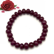 Natural Ruby Bracelet | Smooth 9-10mm Rondelle Gemstone Beads | 27 Pcs 158.85 Carats | Rich Burgundy Red VVS Clarity
