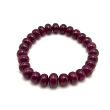 Natural Ruby Bracelet | Smooth 9-10mm Rondelle Gemstone Beads | 27 Pcs 158.85 Carats | Rich Burgundy Red VVS Clarity