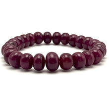Natural Ruby Bracelet | Smooth 9-10mm Rondelle Gemstone Beads | 27 Pcs 158.85 Carats | Rich Burgundy Red VVS Clarity