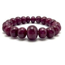 Natural Ruby Bracelet | Smooth 9-11mm Rondelle Beads 21 Pcs 228.25 Carats | Burgundy Red VVS Clarity | Unisex Gemstone