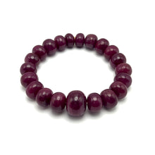 Natural Ruby Bracelet | Smooth 9-11mm Rondelle Beads 21 Pcs 228.25 Carats | Burgundy Red VVS Clarity | Unisex Gemstone