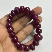 Natural Ruby Bracelet | Smooth 9-11mm Rondelle Beads 21 Pcs 228.25 Carats | Burgundy Red VVS Clarity | Unisex Gemstone
