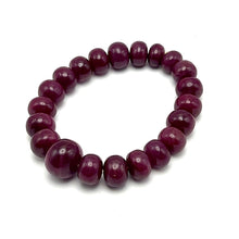 Natural Ruby Bracelet | Smooth 9-11mm Rondelle Beads 21 Pcs 228.25 Carats | Burgundy Red VVS Clarity | Unisex Gemstone