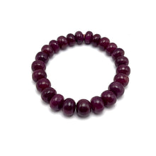 Natural Ruby Bracelet | Smooth 9–11mm Rondelle Beads | 24 Pcs 188.30 Carats | Crimson Red VVS Clarity | July Birthday