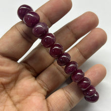 Natural Ruby Bracelet | Smooth 9–11mm Rondelle Beads | 24 Pcs 188.30 Carats | Crimson Red VVS Clarity | July Birthday