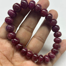 Natural Ruby Bracelet | Smooth 9–11mm Rondelle Beads | 24 Pcs 188.30 Carats | Crimson Red VVS Clarity | July Birthday