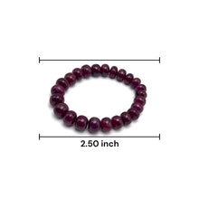 Natural Ruby Bracelet | Smooth 9–11mm Rondelle Beads | 24 Pcs 188.30 Carats | Crimson Red VVS Clarity | July Birthday
