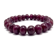 Natural Ruby Bracelet | Smooth 9–11mm Rondelle Beads | 24 Pcs 188.30 Carats | Crimson Red VVS Clarity | July Birthday