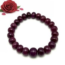 Natural Ruby Bracelet | Smooth 9–13mm Rondelle Beads 23 Pcs 223.05 Carats | Rich Crimson Red VVS Clarity | Beaded