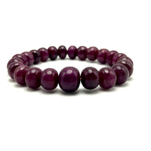 Natural Ruby Bracelet | Smooth 9–13mm Rondelle Beads 23 Pcs 223.05 Carats | Rich Crimson Red VVS Clarity | Beaded