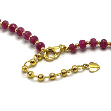Natural Ruby | 925 Sterling Silver | Faceted Rondelle Beaded Necklace | 4.5mm | Hot Pink | VVS1 Clarity | 18 Inch