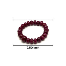 Natural Ruby Gemstone Bracelet | Smooth 10-13mm Rondelle Beads 22 Pcs 190.95 Carats | Crimson Red VVS Clarity | July