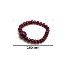 Natural Ruby Gemstone Bracelet | Smooth 8-15mm Rondelle Beads 27 Pcs 166.35 Carats | Deep Burgundy Red VVS Clarity