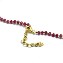 Natural Ruby | 925 Sterling Silver | Faceted Rondelle Beaded Necklace | 4mm | Carmine Red | VVS1 Clarity | 18 Inch