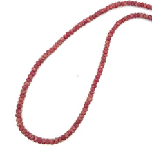Natural Ruby Gemstone Necklace | Rondelle 4mm Faceted Cut Gemstone Beads | 16.2 Inch July Birthstone Jewelry - Necklace