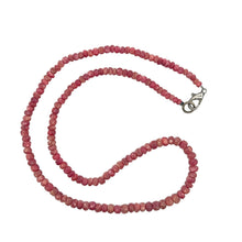 Natural Ruby Gemstone Necklace | Rondelle 4mm Faceted Cut Gemstone Beads | 16.2 Inch July Birthstone Jewelry - Necklace