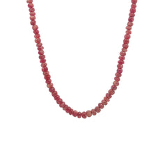 Natural Ruby Gemstone Necklace | Rondelle 4mm Faceted Cut Gemstone Beads | 16.2 Inch July Birthstone Jewelry - Necklace