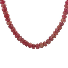Natural Ruby Gemstone Necklace | Rondelle 4mm Faceted Cut Gemstone Beads | 16.2 Inch July Birthstone Jewelry - Necklace