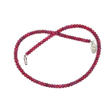 Natural Ruby Gemstone Necklace | Rondelle 5mm Faceted Cut Gemstone Beads | 16.6 Inch July Birthstone Jewelry - Necklace
