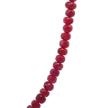Natural Ruby Gemstone Necklace | Rondelle 5mm Faceted Cut Gemstone Beads | 16.6 Inch July Birthstone Jewelry - Necklace