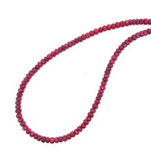 Natural Ruby Gemstone Necklace | Rondelle 5mm Faceted Cut Gemstone Beads | 16.6 Inch July Birthstone Jewelry - Necklace