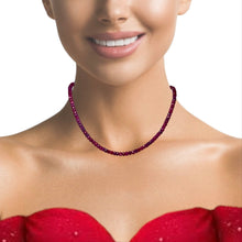 Natural Ruby Gemstone Necklace | Rondelle 5mm Faceted Cut Gemstone Beads | 16.6 Inch July Birthstone Jewelry - Necklace