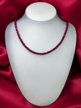 Natural Ruby Gemstone Necklace | Rondelle 5mm Faceted Cut Gemstone Beads | 16.6 Inch July Birthstone Jewelry - Necklace