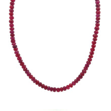 Natural Ruby Gemstone Necklace | Rondelle 5mm Faceted Cut Gemstone Beads | 16.6 Inch July Birthstone Jewelry - Necklace