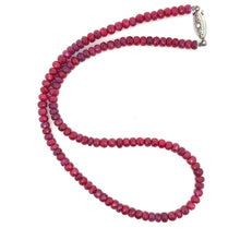Natural Ruby Gemstone Necklace | Rondelle 5mm Faceted Cut Gemstone Beads | 16.6 Inch July Birthstone Jewelry - Necklace