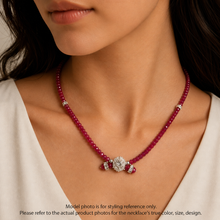 Natural Ruby Gemstone Rondelle Facet Cut Bead Precious Necklace