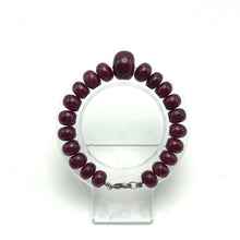 Natural Ruby Genuine Bracelet | Smooth 9–16mm Rondelle Beads 21 Pcs 221.30 Carats | Burgundy Red VS Clarity | 7.2 Inch