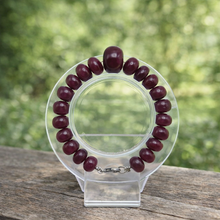 Natural Ruby Genuine Bracelet | Smooth 9–16mm Rondelle Beads 21 Pcs 221.30 Carats | Burgundy Red VS Clarity | 7.2 Inch