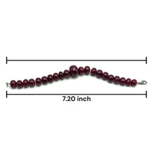 Natural Ruby Genuine Bracelet | Smooth 9–16mm Rondelle Beads 21 Pcs 221.30 Carats | Burgundy Red VS Clarity | 7.2 Inch