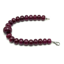 Natural Ruby Genuine Bracelet | Smooth 9–16mm Rondelle Beads 21 Pcs 221.30 Carats | Burgundy Red VS Clarity | 7.2 Inch