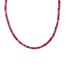 Natural Ruby July Necklace | Rondelle 4mm Faceted Cut Gemstone Beads | 16.5 Inch Birthstone Jewelry - Necklace