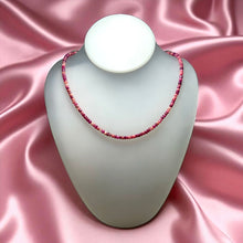 Natural Ruby July Necklace | Rondelle 4mm Faceted Cut Gemstone Beads | 16.5 Inch Birthstone Jewelry - Necklace