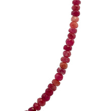 Natural Ruby July Necklace | Rondelle 4mm Faceted Cut Gemstone Beads | 16.5 Inch Birthstone Jewelry - Necklace