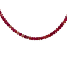 Natural Ruby July Necklace | Rondelle 4mm Faceted Cut Gemstone Beads | 16.5 Inch Birthstone Jewelry - Necklace