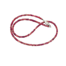 Natural Ruby July Necklace | Rondelle 4mm Faceted Cut Gemstone Beads | 16.5 Inch Birthstone Jewelry - Necklace