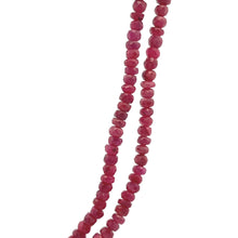 Natural Ruby Matinee Necklace | Rondelle 4mm Faceted Cut Gemstone Beads | 37 Inch July Birthstone Jewelry - Necklace