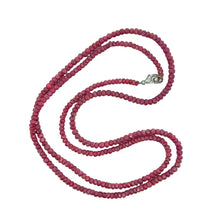 Natural Ruby Matinee Necklace | Rondelle 4mm Faceted Cut Gemstone Beads | 37 Inch July Birthstone Jewelry - Necklace