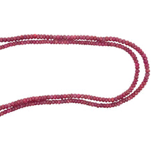 Natural Ruby Matinee Necklace | Rondelle 4mm Faceted Cut Gemstone Beads | 37 Inch July Birthstone Jewelry - Necklace