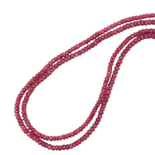 Natural Ruby Matinee Necklace | Rondelle 4mm Faceted Cut Gemstone Beads | 37 Inch July Birthstone Jewelry - Necklace