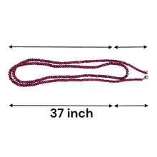 Natural Ruby Matinee Necklace | Rondelle 4mm Faceted Cut Gemstone Beads | 37 Inch July Birthstone Jewelry - Necklace