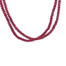 Natural Ruby Matinee Necklace | Rondelle 4mm Faceted Cut Gemstone Beads | 37 Inch July Birthstone Jewelry - Necklace